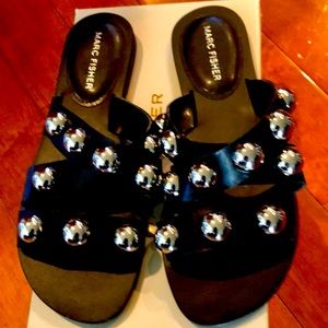 Marc Fisher black leather sandals